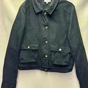 Lou & Grey Black Bomber Jacket With Copper Details Size Medium